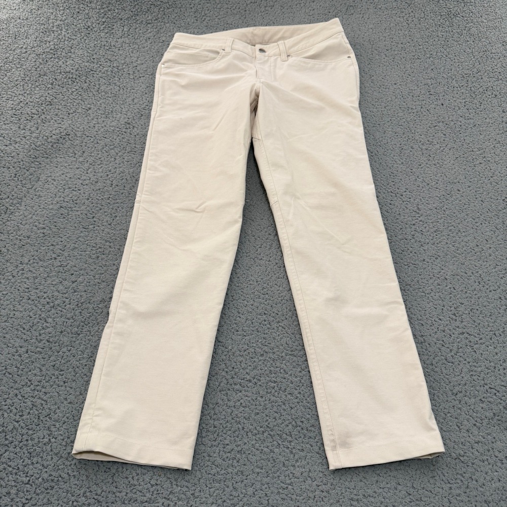 Lululemon ABC Pant Classic-Fit Mens 31 Cream Off-White Canvas 5-Pocket Chino